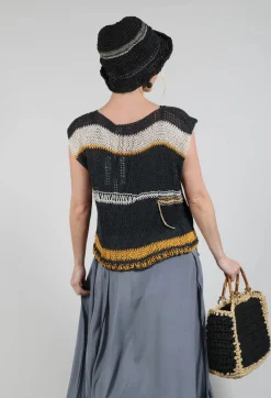 Umit Unal Jumpers^Crocheted Vest in Original Black