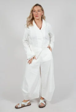 Rundholz Black Label Trousers^Cropped Balloon Trousers in Offwhite