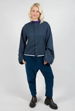 Umit Unal Shirts & Blouses^Cropped Cotton Shirt in Blue