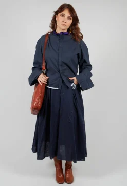 Umit Unal Shirts & Blouses^Cropped Cotton Shirt in Blue