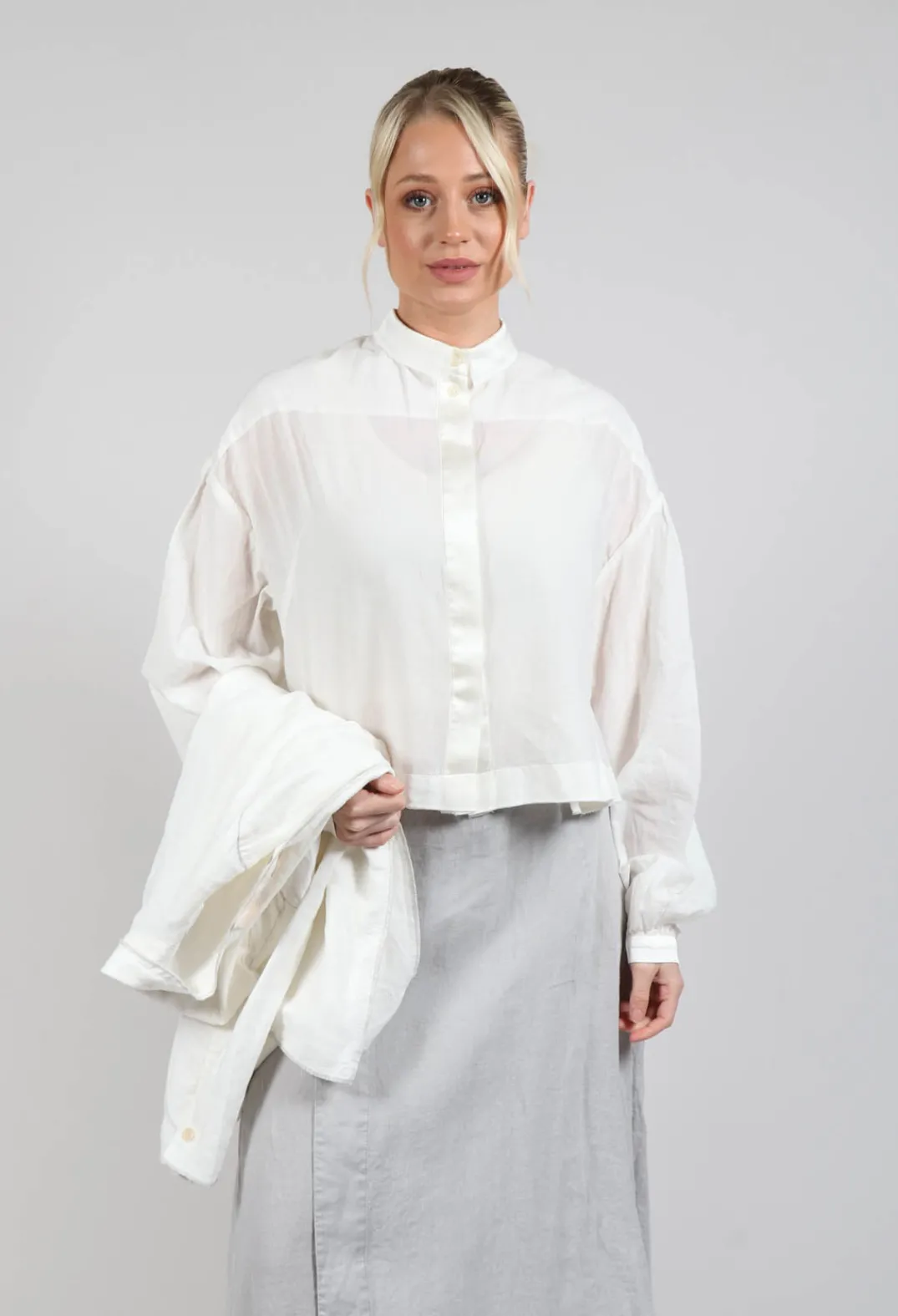 Umit Unal Shirts & Blouses^Cropped Cotton Shirt in Original White