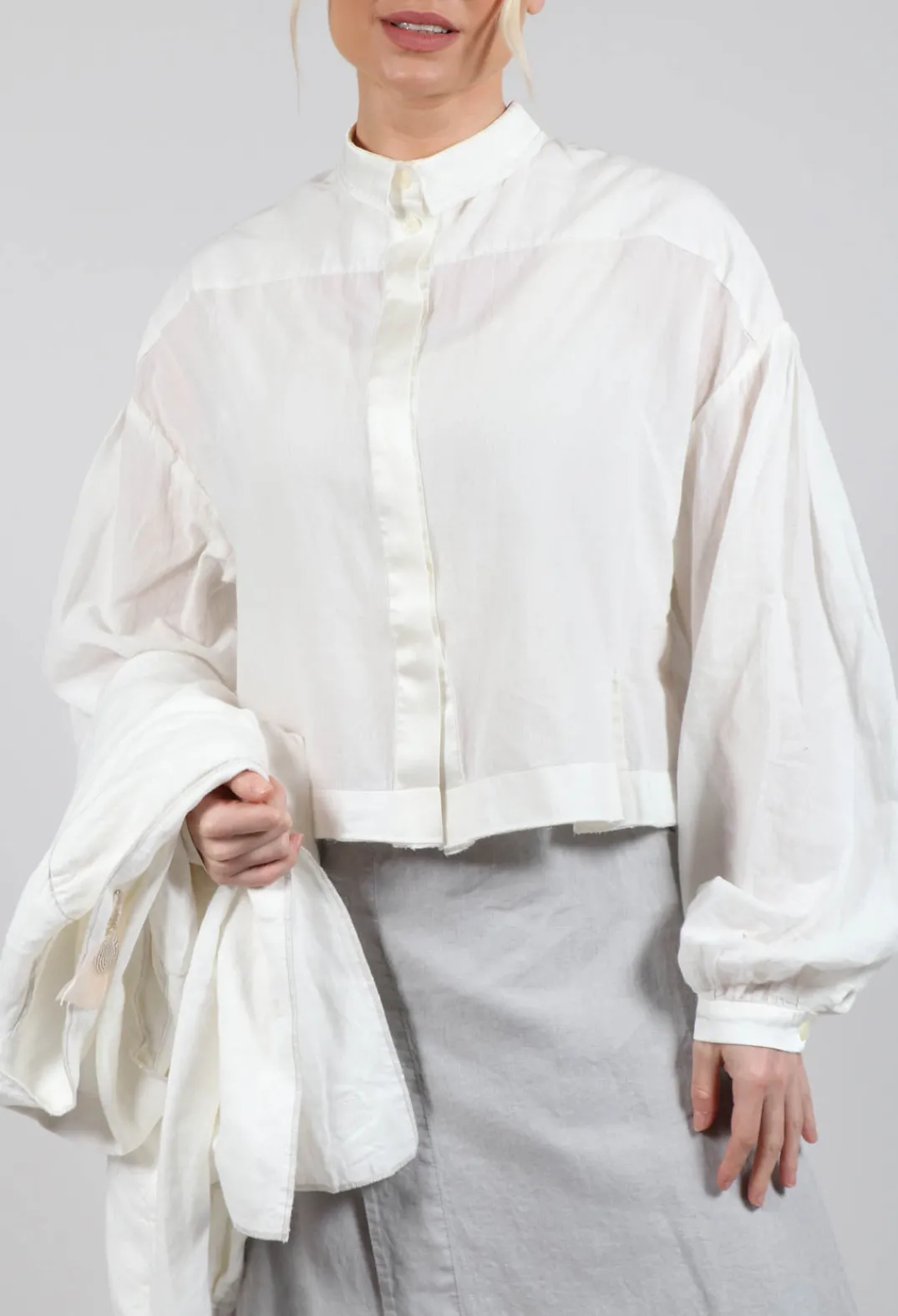 Umit Unal Shirts & Blouses^Cropped Cotton Shirt in Original White