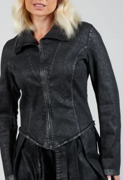 La Haine Jackets^Cropped Denim Jacket in Black