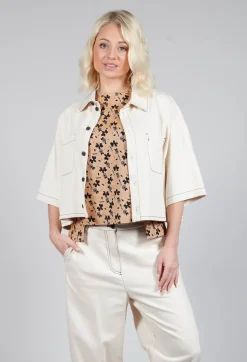 SOH Shirts & Blouses^Cropped Denim Shirt in Off White