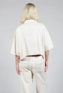 SOH Shirts & Blouses^Cropped Denim Shirt in Off White