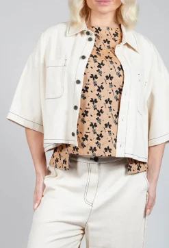 SOH Shirts & Blouses^Cropped Denim Shirt in Off White
