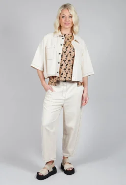 SOH Shirts & Blouses^Cropped Denim Shirt in Off White