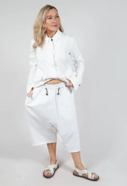 Rundholz Dip Trousers^Cropped Drop-Crotch Trousers in Semi Bleach