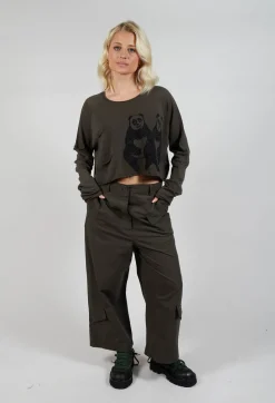 Rundholz Black Label Jumpers^Cropped Jumper with Motif in Jungle Jacquard