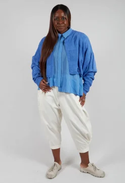 Moyuru Cardigans^Cropped Knitted Cardigan in Blue