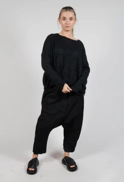 Rundholz Dip Jumpers^Cropped Knitted Jumper in Black