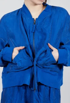 Rundholz Dip Jackets^Cropped Lightweight Jacket with Ribbed Stand Collar in Royal