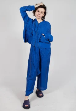 Rundholz Dip Jackets^Cropped Lightweight Jacket with Ribbed Stand Collar in Royal