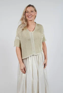 Rundholz Mainline Jumpers^Cropped Metallic Knit in Gold