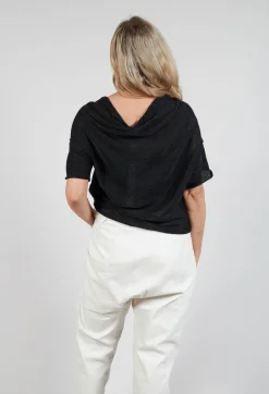 Rundholz Mainline Jumpers^Cropped Metallic Knit in Black Sparkle