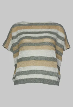 Sarah Pacini Jumpers^Cropped Metallic Stripe Knit