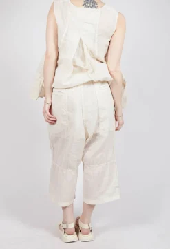 Rundholz Dip Trousers^Cropped Sheer Crinkled Trousers in Greige Paper