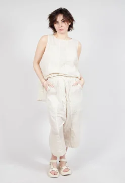 Rundholz Dip Trousers^Cropped Sheer Crinkled Trousers in Greige Paper