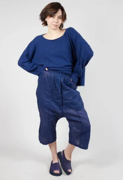 Rundholz Dip Trousers^Cropped Sheer Crinkled Trousers in Ocean Paper