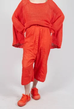 Rundholz Dip Trousers^Cropped Sheer Crinkled Trousers in Mandarine Paper