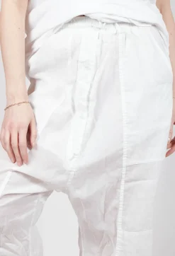 Rundholz Dip Trousers^Cropped Sheer Crinkled Trousers in Semi Bleach Paper