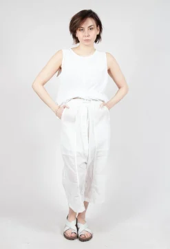 Rundholz Dip Trousers^Cropped Sheer Crinkled Trousers in Semi Bleach Paper