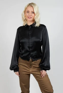 Umit Unal Shirts & Blouses^Cropped Silk Shirt in Black