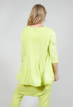 Rundholz Black Label Tops^Cropped Sleeve Top with Drawstring Hem in Sun Print