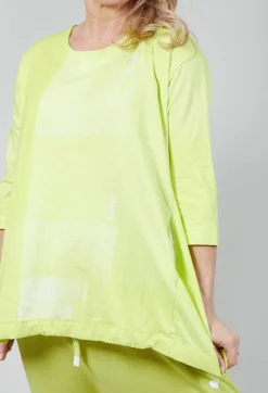 Rundholz Black Label Tops^Cropped Sleeve Top with Drawstring Hem in Sun Print