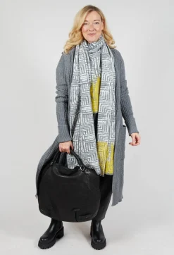 Sarah Pacini Jumpers^Cropped Sweater in Light Grey and Yellow