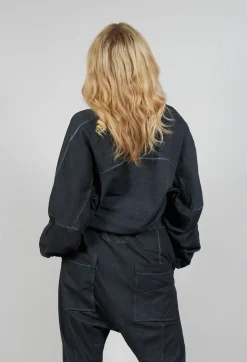 Rundholz Dip Tops^Cropped Sweatshirt in Coal Cloud