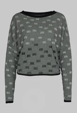 Sarah Pacini Jumpers^Cropped Textured Sweater in Black