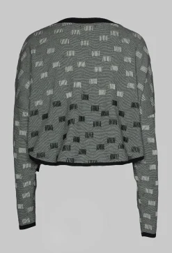 Sarah Pacini Jumpers^Cropped Textured Sweater in Black