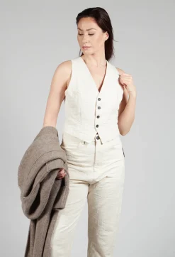 Nostra Santissima Jackets^Cropped Textured Waistcoat in Natural