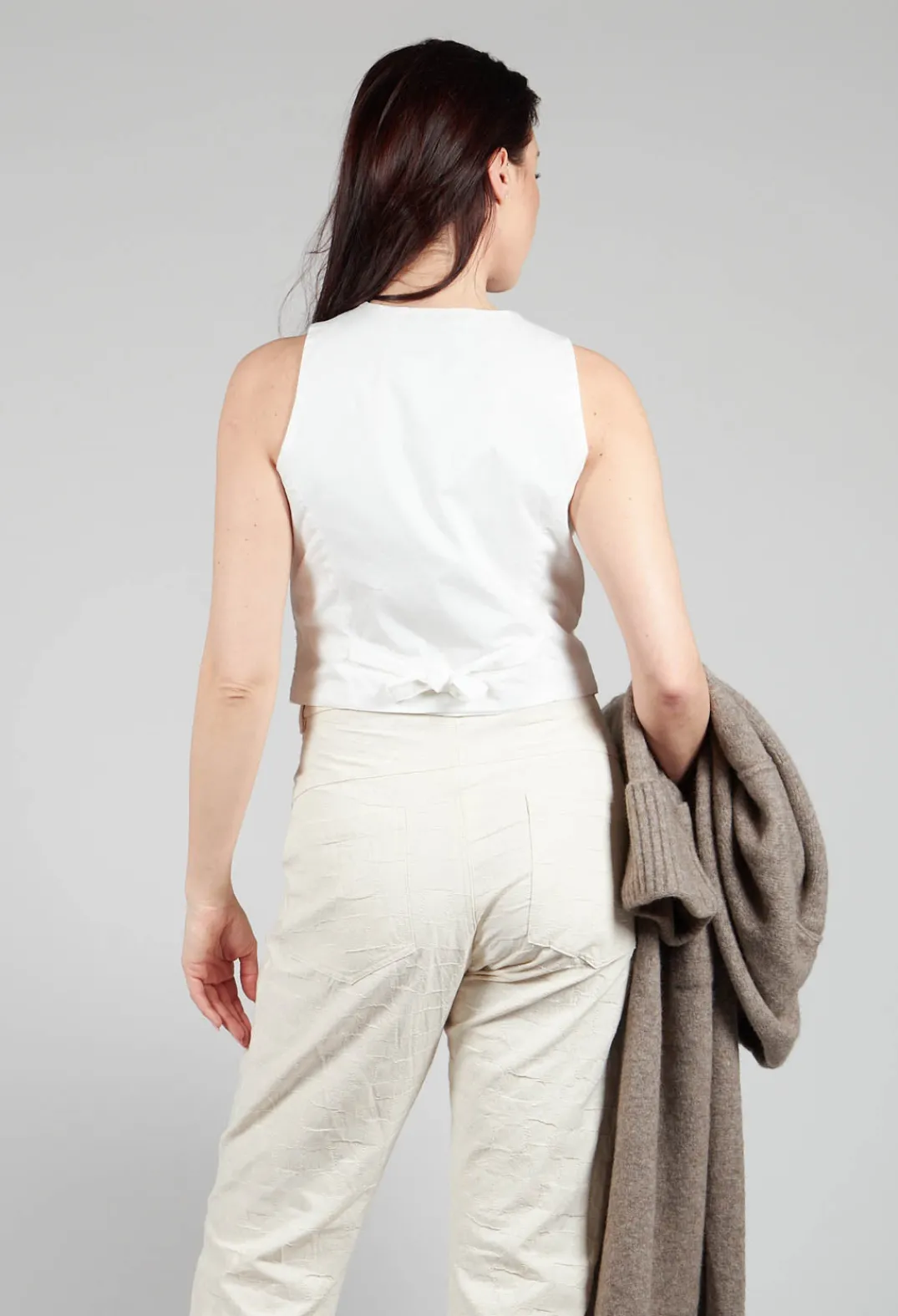 Nostra Santissima Jackets^Cropped Textured Waistcoat in Natural