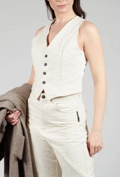 Nostra Santissima Jackets^Cropped Textured Waistcoat in Natural