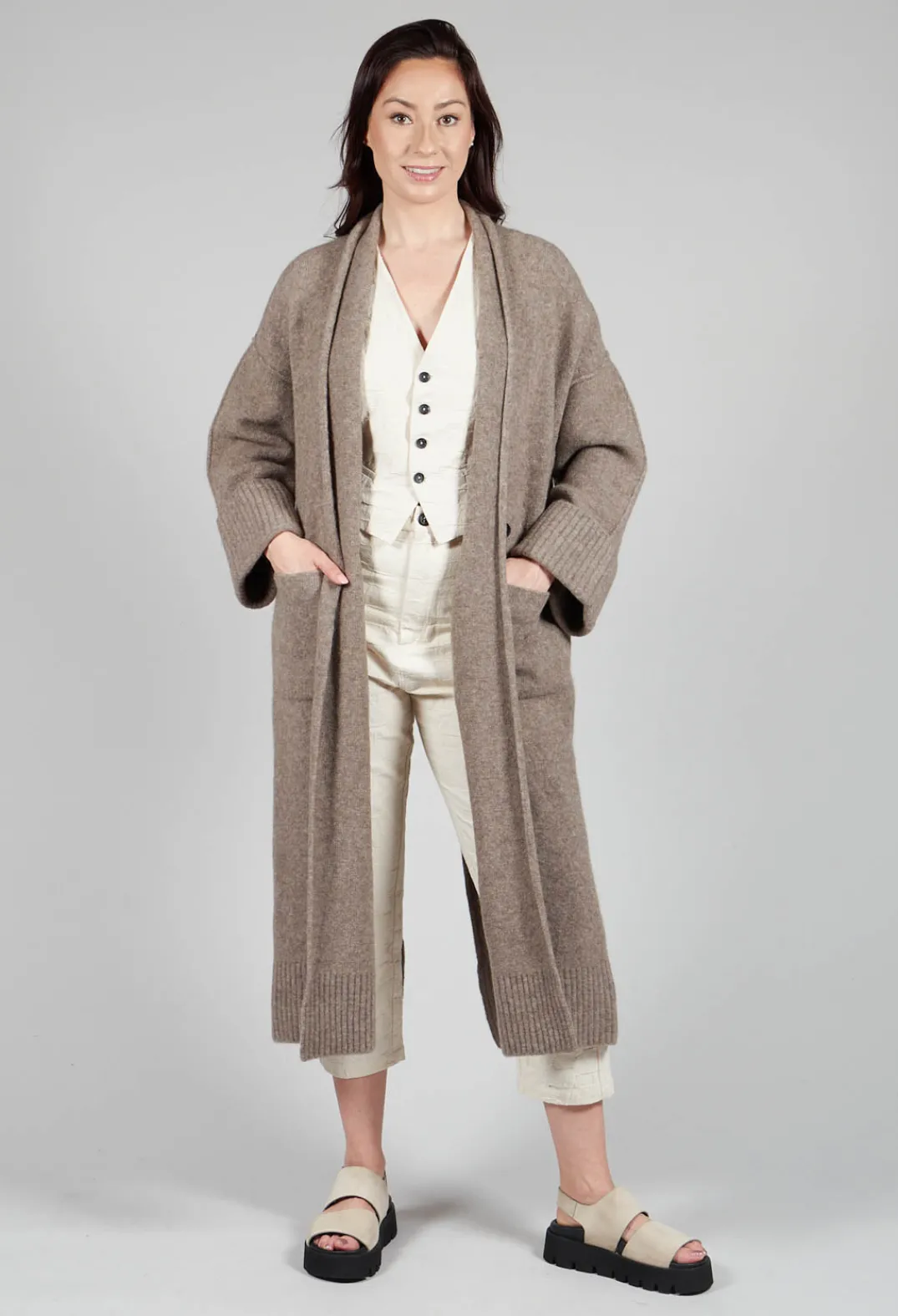 Nostra Santissima Jackets^Cropped Textured Waistcoat in Natural