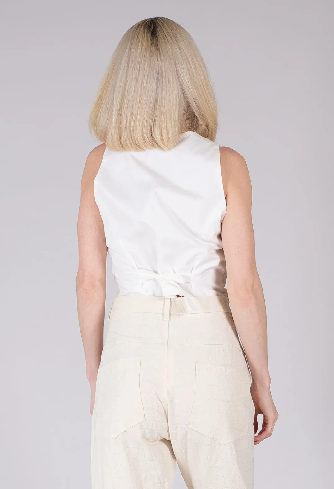 Nostra Santissima Jackets^Cropped Textured Waistcoat in Natural