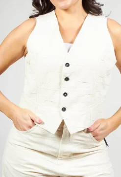 Nostra Santissima Jackets^Cropped Textured Waistcoat in Natural