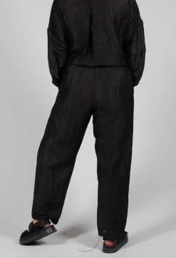Sanctamuerte Trousers^Cropped Trousers in Lino Crush Nero