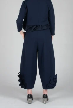 Mei Meij Trousers^Cropped Trousers with Embellishment Detail in Blue Nights