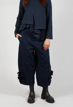 Mei Meij Trousers^Cropped Trousers with Embellishment Detail in Blue Nights