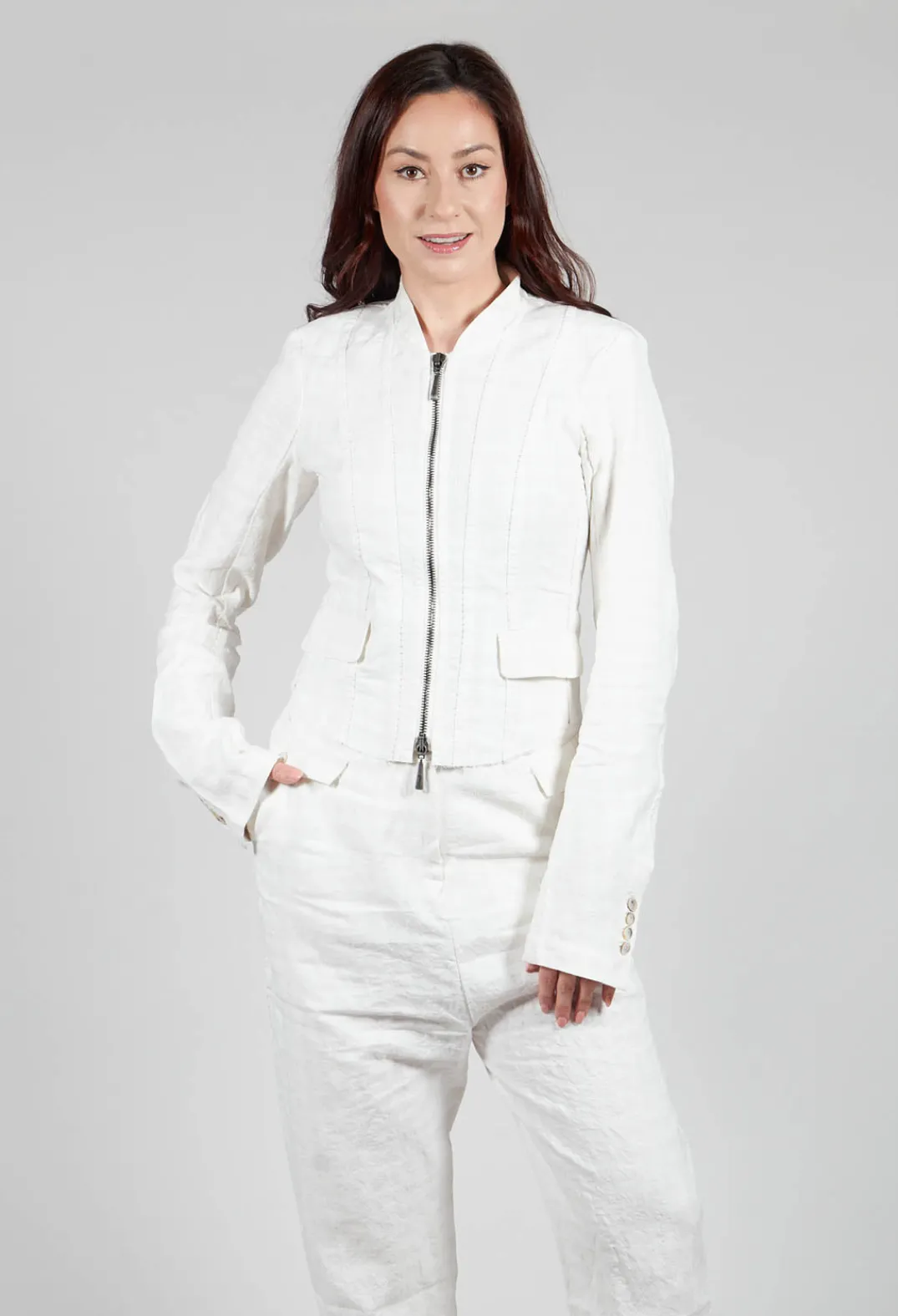Masnada Jackets^Cropped Utility Jacket in Chalk