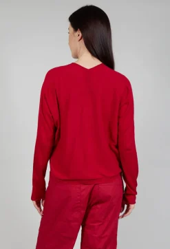 Rundholz Black Label Jumpers^Cropped V Neck Jumper in Chili