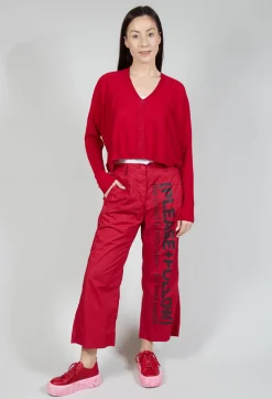 Rundholz Black Label Jumpers^Cropped V Neck Jumper in Chili