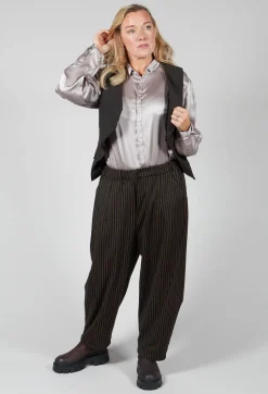 Rundholz Mainline Tops^Cropped Waistcoat in Espresso Cloud