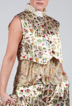 Aleksandr Manamis Jackets^Cropped Waistcoat in Petite Fleurs