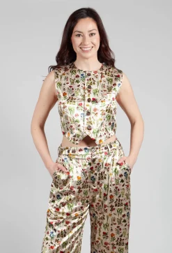 Aleksandr Manamis Jackets^Cropped Waistcoat in Petite Fleurs