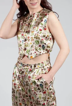 Aleksandr Manamis Jackets^Cropped Waistcoat in Petite Fleurs