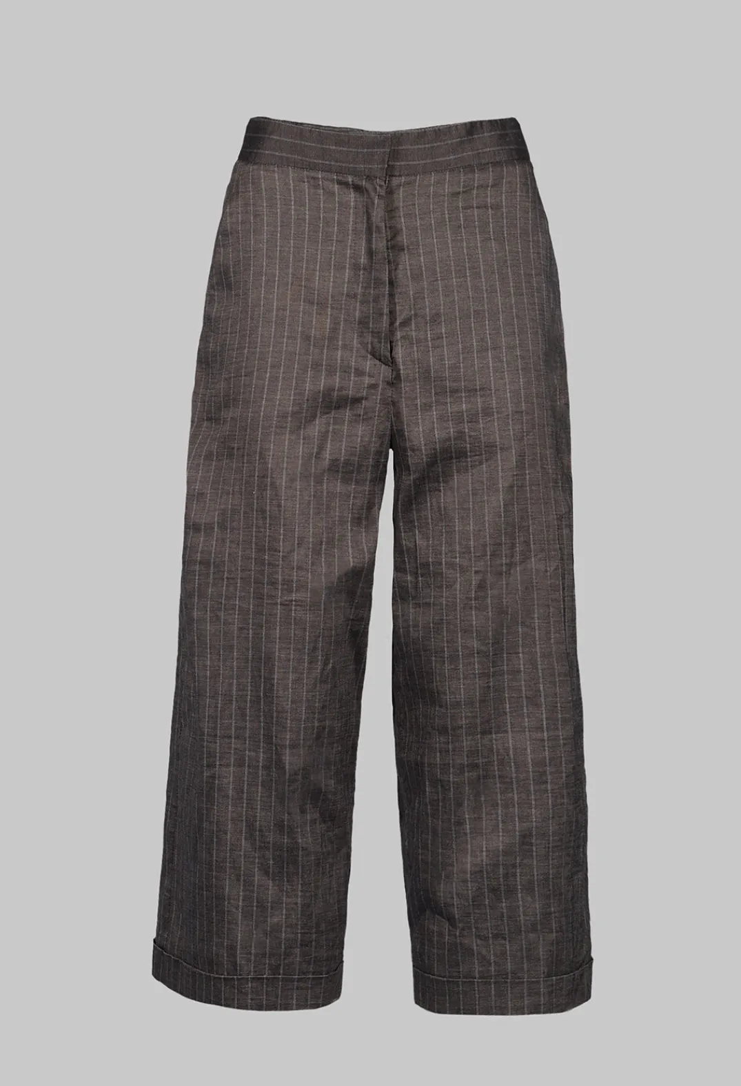 Malloni Co-ords & Suits^Cropped Wide Fit Striped Tailored Trousers in Balinese Fango